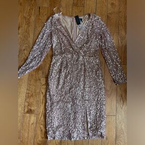 Gold/rose gold sequin party dress NWT